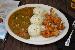 Étouffée and Fried Shrimp from Floyds Seafood